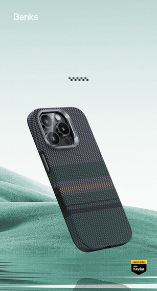 Husă BENKS Kevlar Magnetic Armor Pro Aurora 600D B062 pentru MagSafe pentru iPhone 15 Pro Max