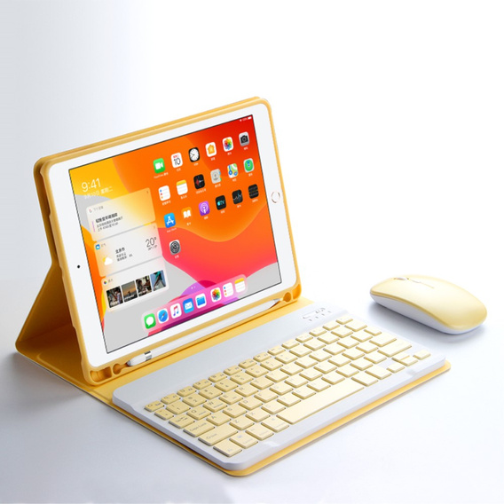 Carcasă + tastatură iPad 10.2 2019 / 2020 / 2021, galben