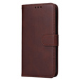 Cu clapetă pentru Realme C67, Leather Wallet, maro