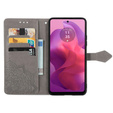 Cu clapetă pentru Motorola Moto E14, Mandala, gri