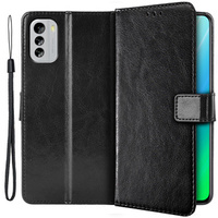 Cu clapetă pentru Nokia G60 5G, Crazy Horse Wallet, negru