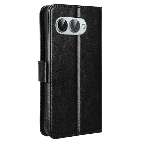 Cu clapetă pentru T Phone 3 5G, Crazy Horse Wallet, negru