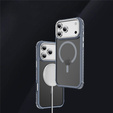 Carcasă Matt pentru iPhone 17 Pro Max, blindată, pentru MagSafe, fumurie cu margini gri