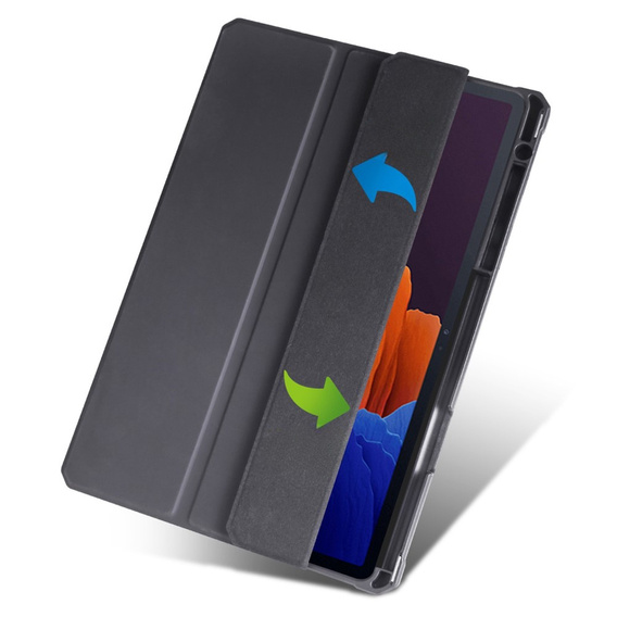 Husă pentru Samsung Galaxy Tab S7 Plus / Tab S7 FE, Smartcase Hybrid, cu spațiu pentru stylus, negru