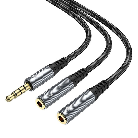Cablu audio AUX 2-în-1 Hoco UPA21 – splitter jack de 3,5 mm