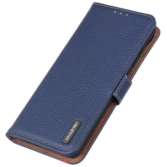 KHAZNEH RFID caz pentru OnePlus 12R, Litchi Texture, albastru