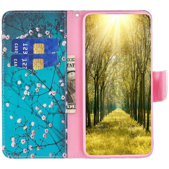 Cu clapetă pentru Xiaomi 13 Lite, Wallet, sakura, albastru