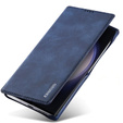 Carcasa cu clapetă pentru Samsung Galaxy S23 Ultra, ERBORD Retro, albastru