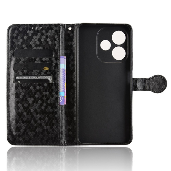 Husa cu clapetă pentru Oppo A5 Pro 5G, Wallet Rhombus, negru
