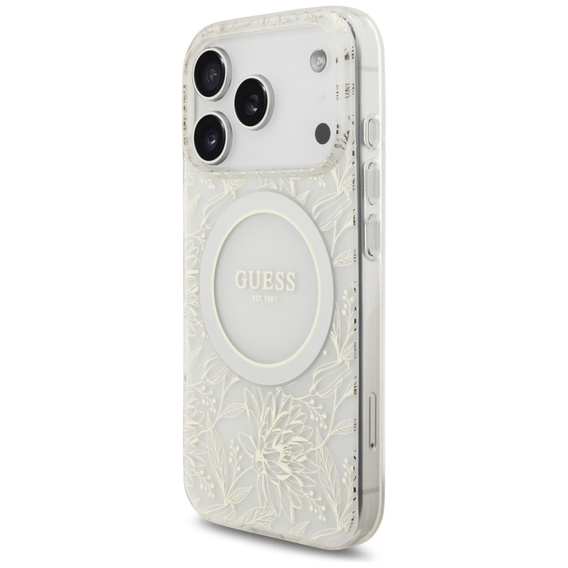 Husă cu curea IML Flowers Electroplated Allover With Beads, pentru MagSafe, cu curea pentru iPhone 17 Pro