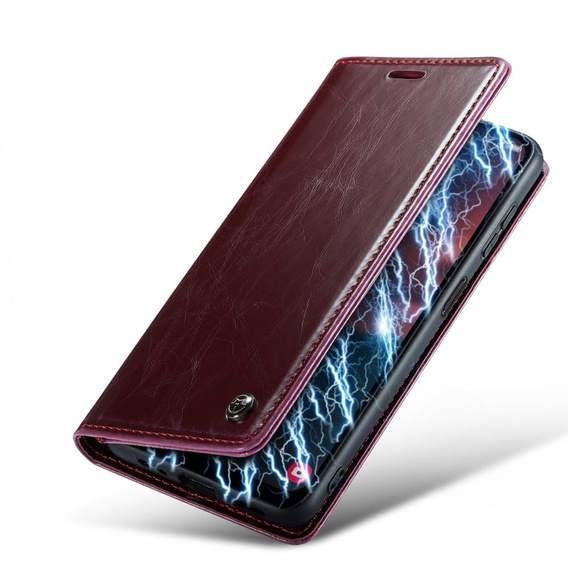 Carcasă flip CASEME pentru Samsung Galaxy A34 5G, Waxy Textured, roșu