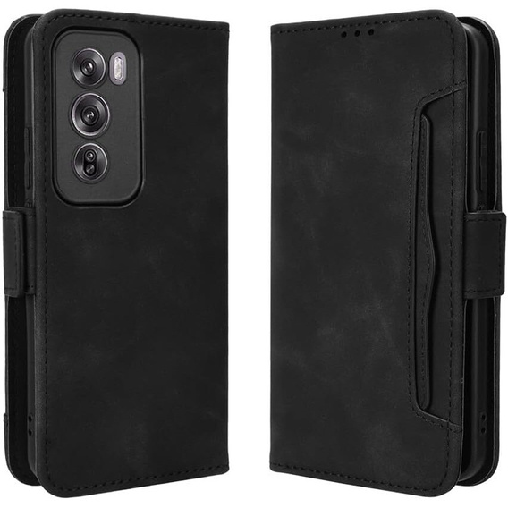 Cu clapetă pentru Oppo Reno 12, Card Slot, negru
