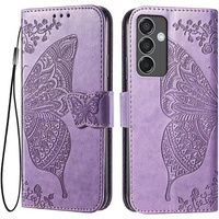 Cu clapetă pentru Samsung Galaxy S24 FE, Butterfly, violet