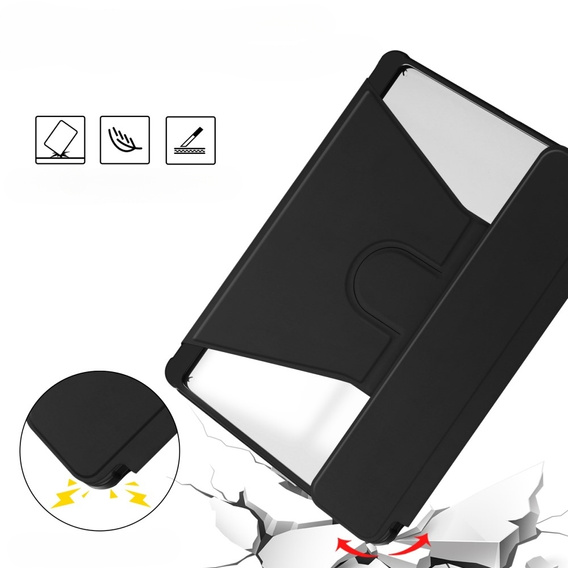 Husă pentru tastatură pentru Samsung Galaxy Tab S9, Rotary 360° Leather, negru