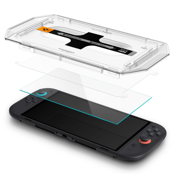 Folie din sticlă Spigen Glas.tR EZ Fit 2-Pack pentru Nintendo Switch 2 – Transparentă
