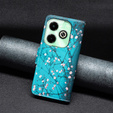 Cu clapetă pentru Infinix Hot 40i, Wallet, Sakura albastru