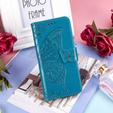 Cu clapetă pentru Oppo A40 / Oppo A40m, Butterfly, albastru