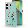 Carcasă pentru Xiaomi Redmi Note 13 Pro 5G, Rabbit, verde + sticlă călită 9H