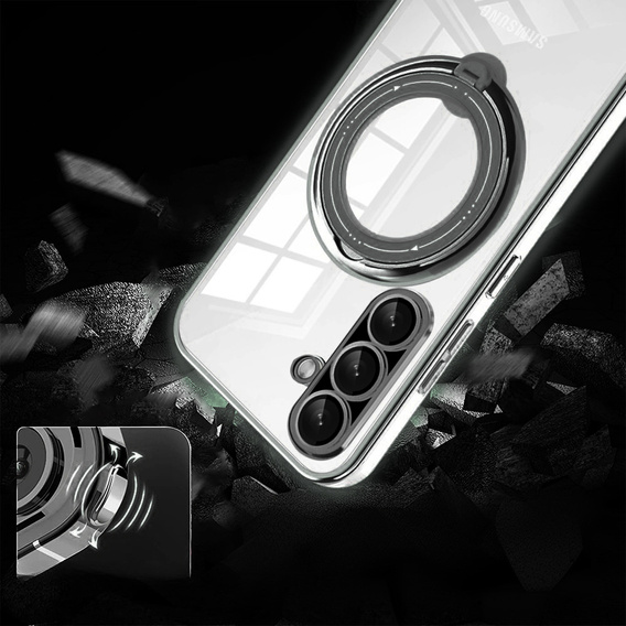 Carcasa magnetică pentru Samsung Galaxy A56, pentru MagSafe, negru + sticlă 9H