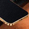 Huse pentru iPhone 13 Pro, Cowhide Leather, negru