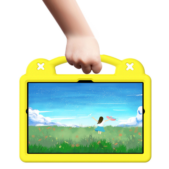 Husă pentru copii pentru Samsung Tab A8 X200 / X205, Cute Patterns, cu suport, galben