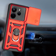 Husă blindată pentru Xiaomi Redmi Note 14 4G, CamShield Slide, roșu