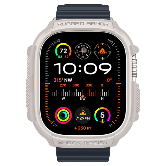 Pasek z etui Spigen do Apple Watch Ultra 49mm, Rugged Armor Pro, Czarny