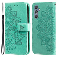 Cu clapetă pentru Samsung Galaxy M34 5G, Mandala Flower, verde