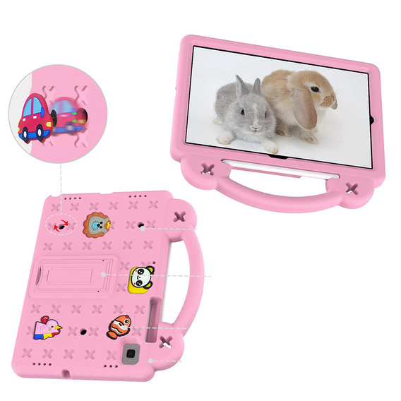 Husă pentru copii pentru Samsung Galaxy Tab S6 Lite 10.4 2020/2022 / Tab A7 2020 T500 / T505 / Tab S6 T860/T865, Cute Patterns, cu suport, roz