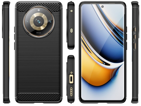 Huse pentru Realme 11 Pro / 11 Pro +, Carbon, negru