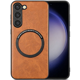 Huse pentru Samsung Galaxy S23, Leather Hybrid MagSafe, maro