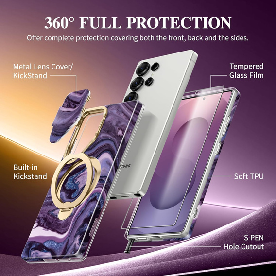 Carcasă robustă pentru Samsung Galaxy S25 Ultra – Tongate MECH Series Clip, negru