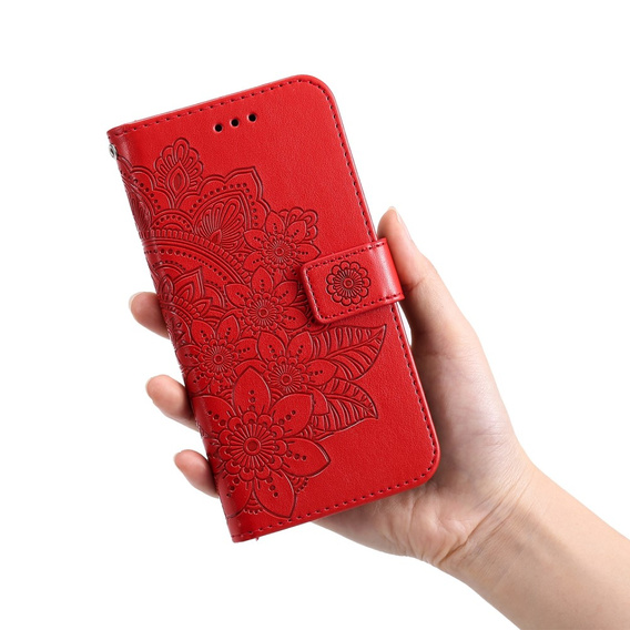 Cu clapetă pentru Samsung Galaxy A53 5G, Mandala Flower, roșu