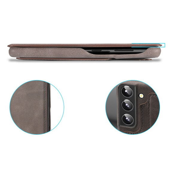 Cu clapetă pentru Samsung Galaxy S22+ Plus 5G, LC.IMEEKE, cafea