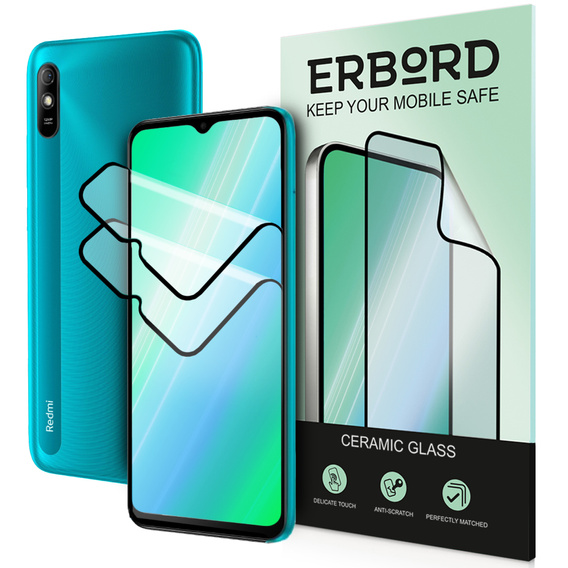 2x sticlă ceramică ERBORD Hybrid Glass pentru Xiaomi Redmi 9A / 9C