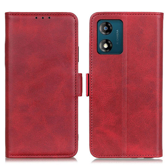 Cu clapetă pentru Motorola Moto E13, Wallet, roșu