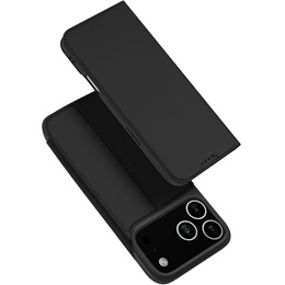 Husă Dux Ducis pentru iPhone 17 Pro Max, Skin Pro, cu clapetă, cu slot pentru carduri, negru