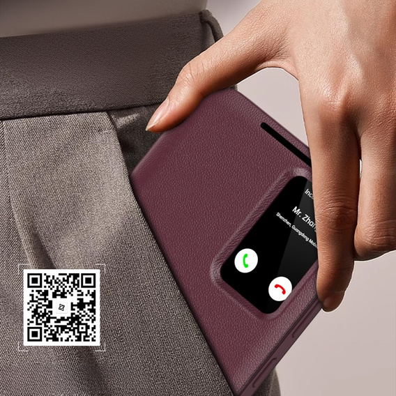 Husă cu clapetă pentru Samsung Galaxy S23 FE, Smart View Wallet, maroon