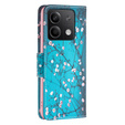 Cu clapetă pentru Xiaomi Redmi Note 13 5G, Wallet, Sakura albastru