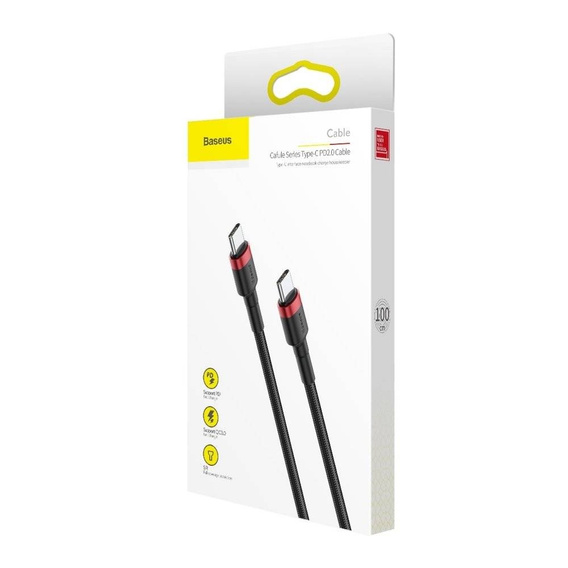 Cablu Baseus Cafule PD USB-C la USB-C, 60 W, 1,0 m, pentru dispozitive cu port USB-C