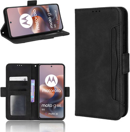 Cu clapetă pentru Motorola Moto G86 5G, Card Slot, negru