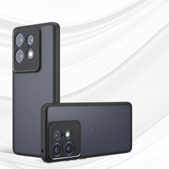 Carcasă pentru Motorola Edge 50 Pro 5G, Fusion Hybrid, cu protecție pentru camera foto, transparent / negru