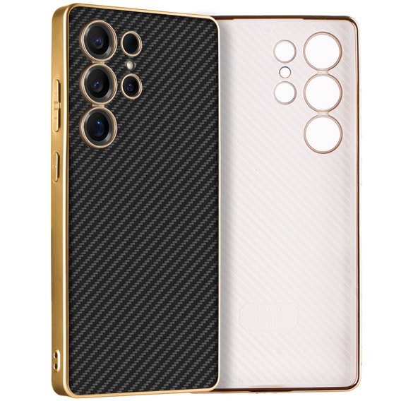 Huse pentru Samsung Galaxy S25 Ultra, GKK Leather, carbon negru