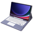 Carcasă + tastatură Samsung Galaxy Tab S9+, Leather Pen Slot TouchPad, violet