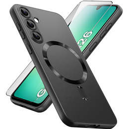 Carcasă pentru Samsung Galaxy A26, ColorMag, pentru MagSafe, negru + sticlă călită 9H