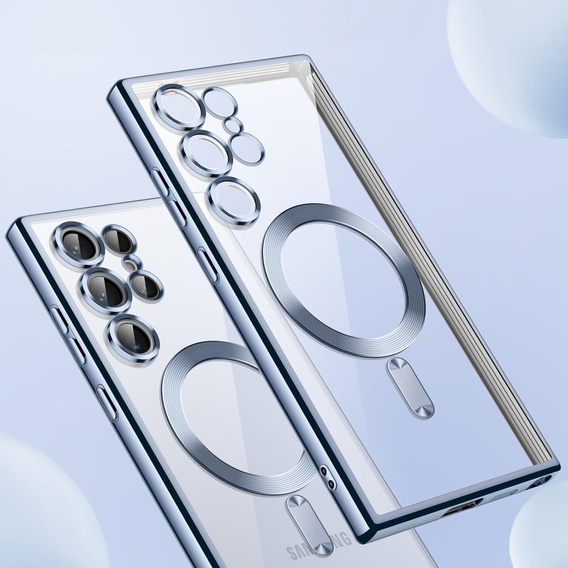 Husă pentru Samsung Galaxy S25 Ultra, Electro MagSafe, albastru închis + Sticlă pentru ecran
