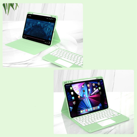 Carcasă + tastatură iPad Air 10.9 4 2020 / 5 2022, Touchpad, verde