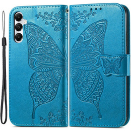 Cu clapetă pentru Samsung Galaxy A05s, Butterfly, albastru