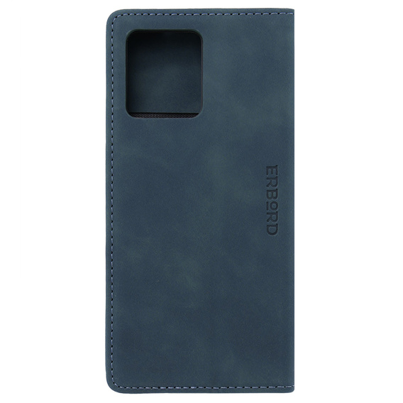 Husă pentru Motorola Edge 40 Neo, ERBORD Vintage, portofel cu clapetă, albastru