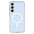 Carcasă MagSafe Spigen pentru Samsung Galaxy S24 FE, Ultra Hybrid, transparent / alb + 9H Tempered Glass